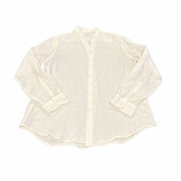 Murano Baird McNutt Linen Linen Button-Front Shirt size L - Picture 4 of 10
